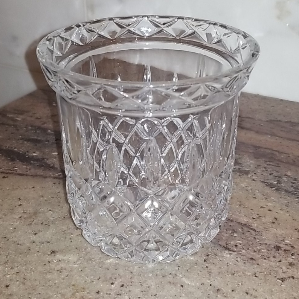 Heavy Lead Crystal Candle Holder Potpourri Vase